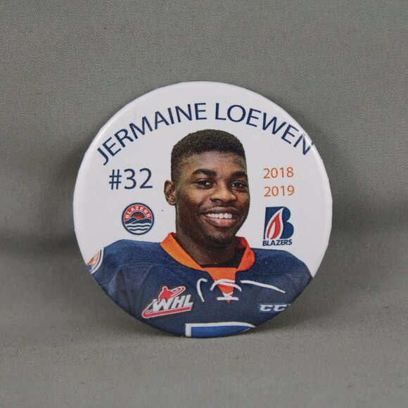 Kamloops Blazers Pin (Retro) - Jermaine Loewen 32 - Celluloid Pin - Picture 3 of 3